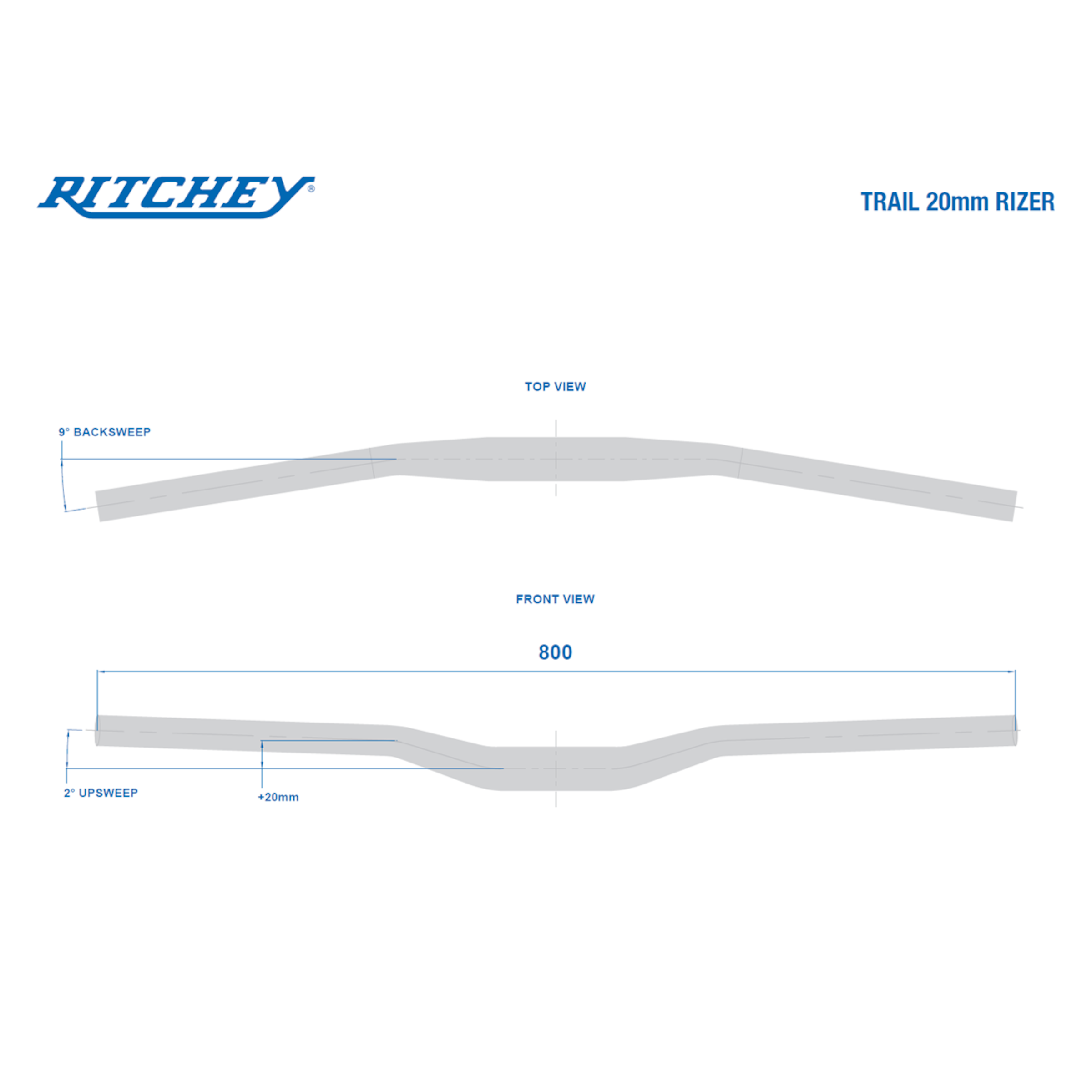 Ritchey WCS Trail Low Rizer MTB Handlebar, 20 Mm Rise 7 Ritchey WCS Trail Low Rizer MTB Handlebar, 20 Mm Rise - Image 5