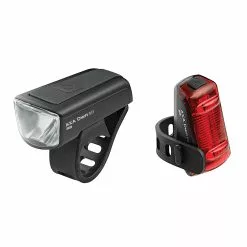 AXA DWN 50 Front Light + DWN REAR SIGNAL Rechargeable Rear Light Set