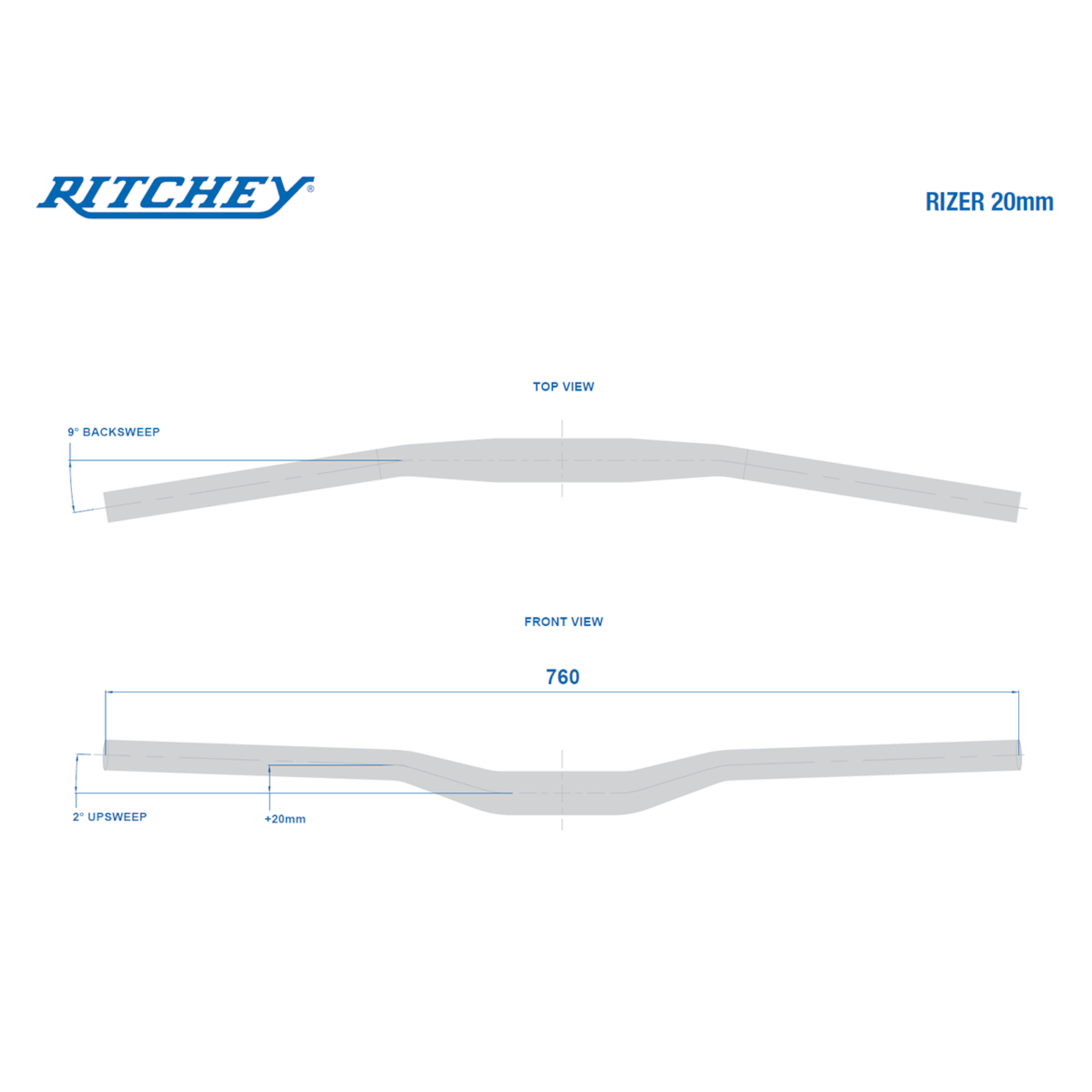 Ritchey WCS Low Rizer MTB Handlebar, 20 Mm Rise 7 Ritchey WCS Low Rizer MTB Handlebar, 20 Mm Rise - Image 5