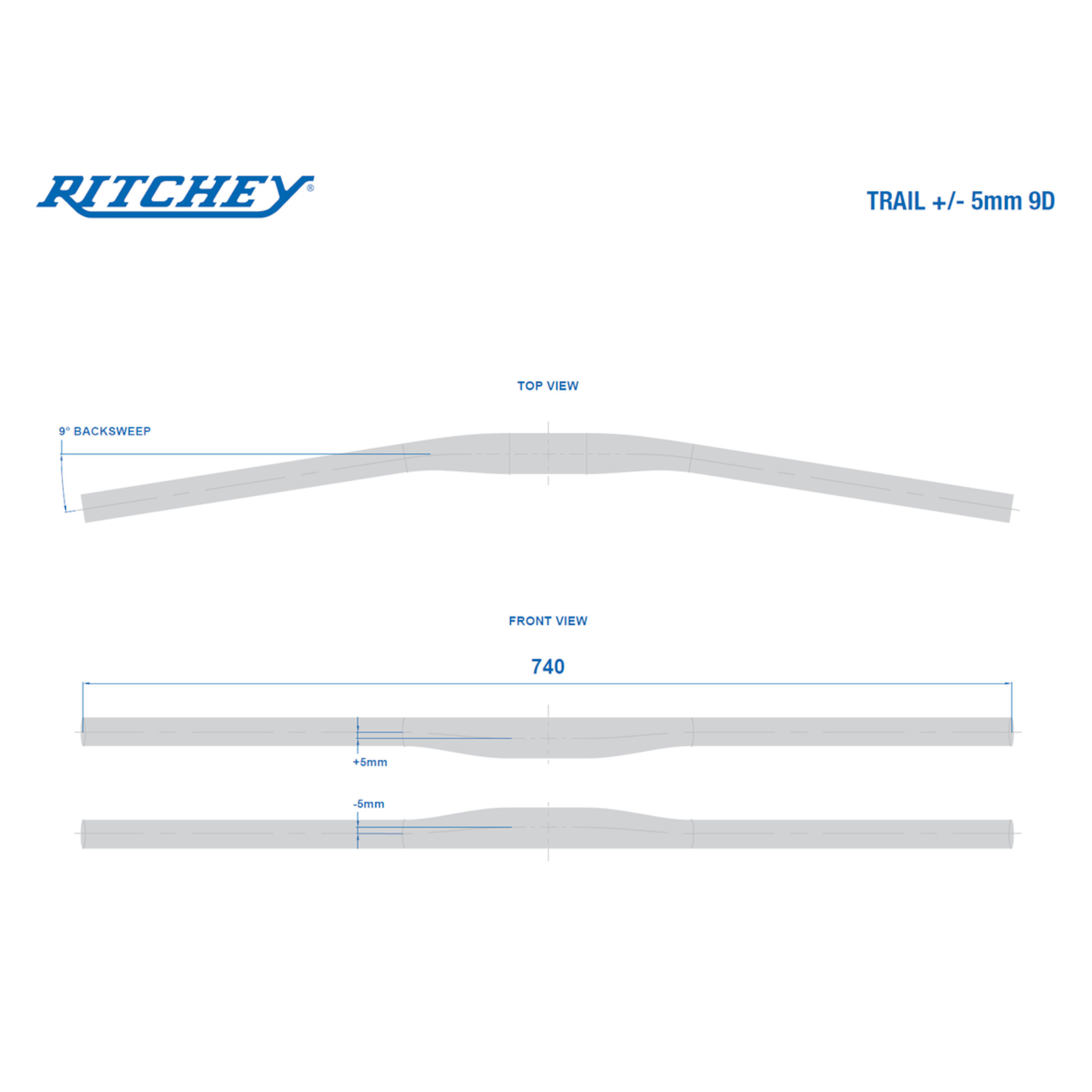 Ritchey Trail Flat +/-5 Flat Bar MTB Handlebars 4 Ritchey Trail Flat +/-5 Flat Bar MTB Handlebars - Image 2